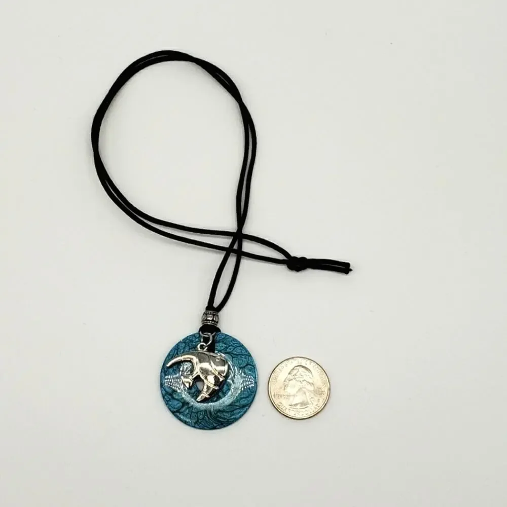 Fish in Aqua Waters Charm Pendent Necklace